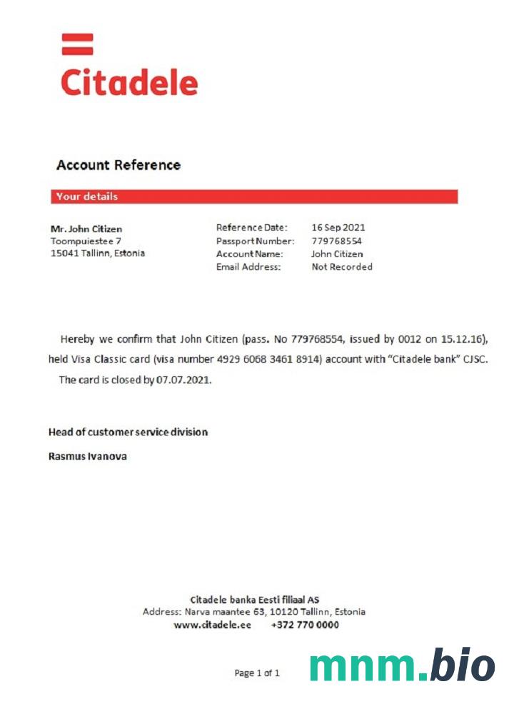 Estonia Cytadela zamknięcie przykład odniesienia w formatach Word i PDF